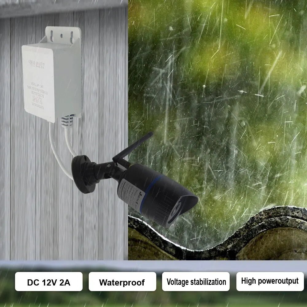 Waterproof 12V 2A Power Supply for CCTV, NVR, DVR - ACCMAG