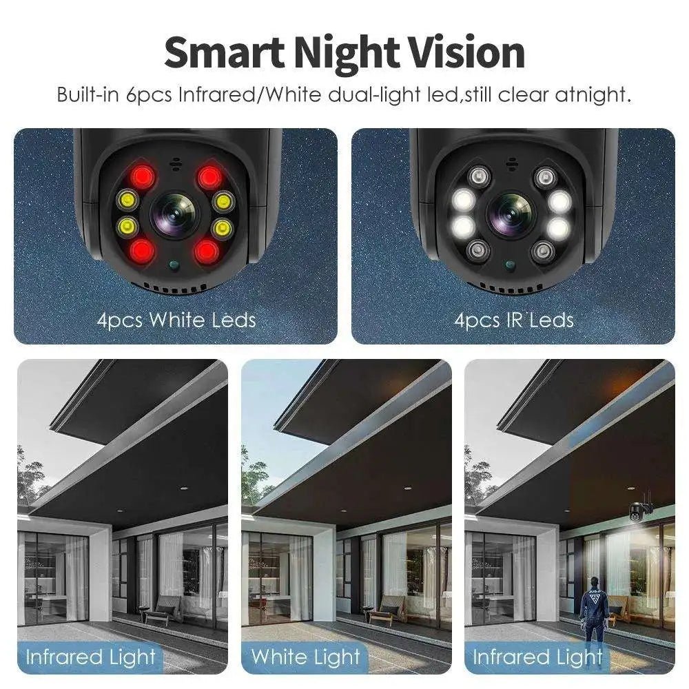 4K 8MP PTZ Wifi IP Camera Outdoor 4X Digital Zoom AI Human Detect Wireless Camera H.265 - ACCMAG