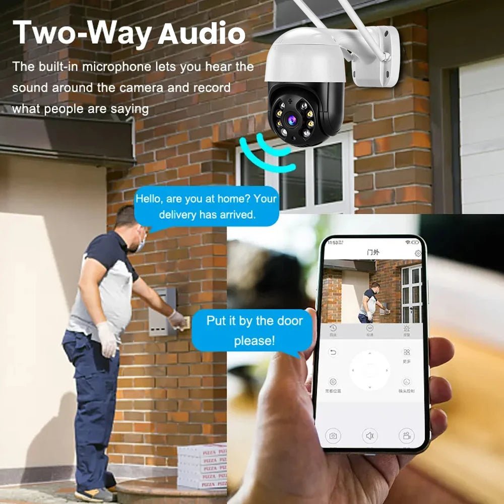 4K 8MP PTZ Wifi IP Camera Outdoor 4X Digital Zoom AI Human Detect Wireless Camera H.265 - ACCMAG