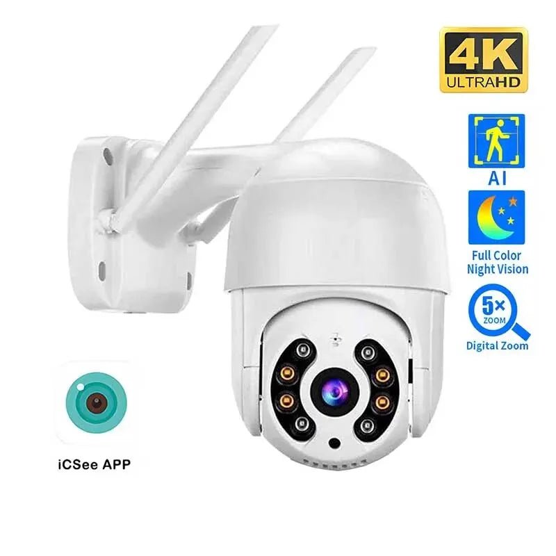 8MP 4K IP Camera 5MP Speed Dome Auto Tracking PTZ Camera Smart Home Outdoor Wireless WIFI Camera Surveillance Monitor - ACCMAG