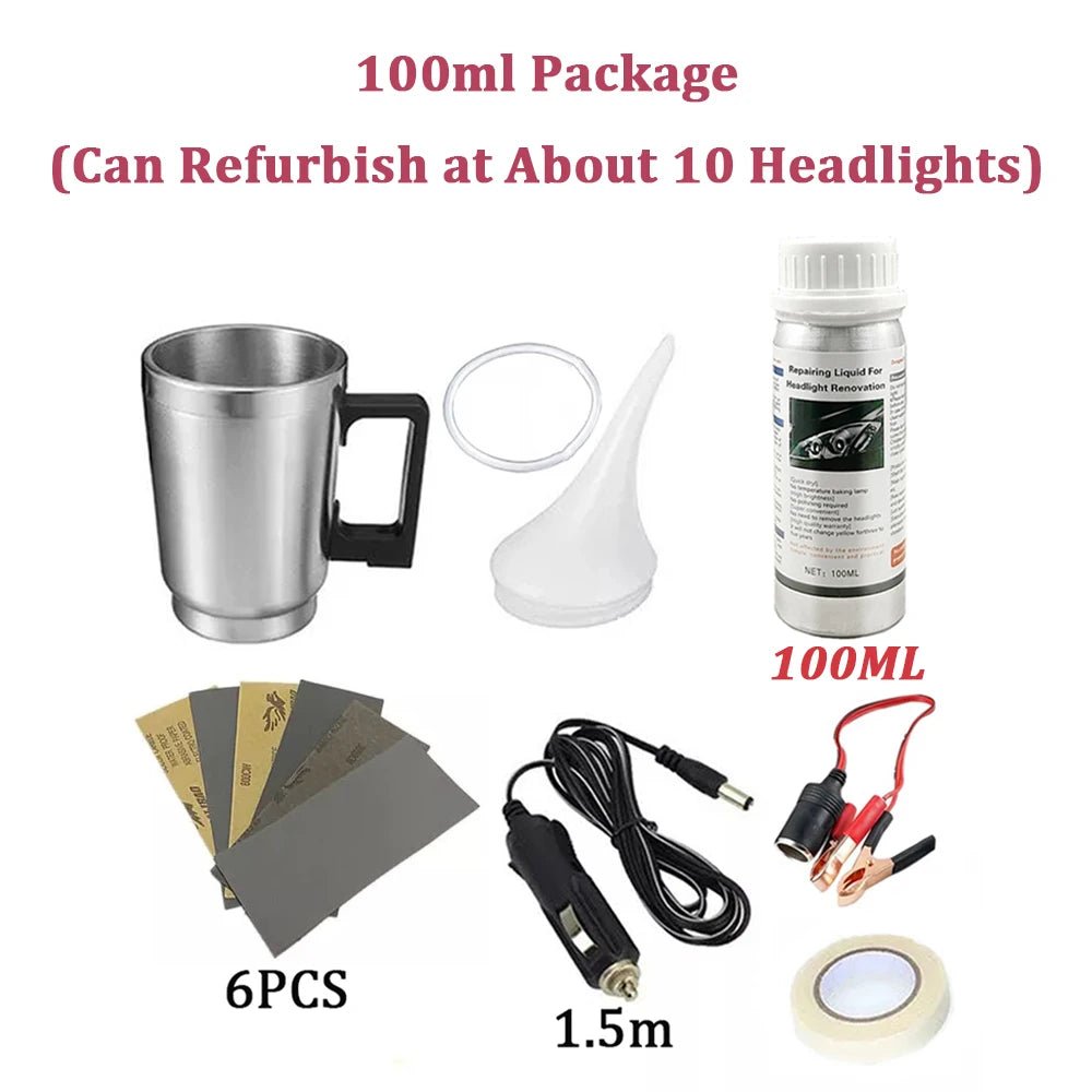 Automotive Headlight Care Tool Car Headlight Polish Restoration Kit Headlight Restoration Set Car Headlight Restoration Liquid - ACCMAG