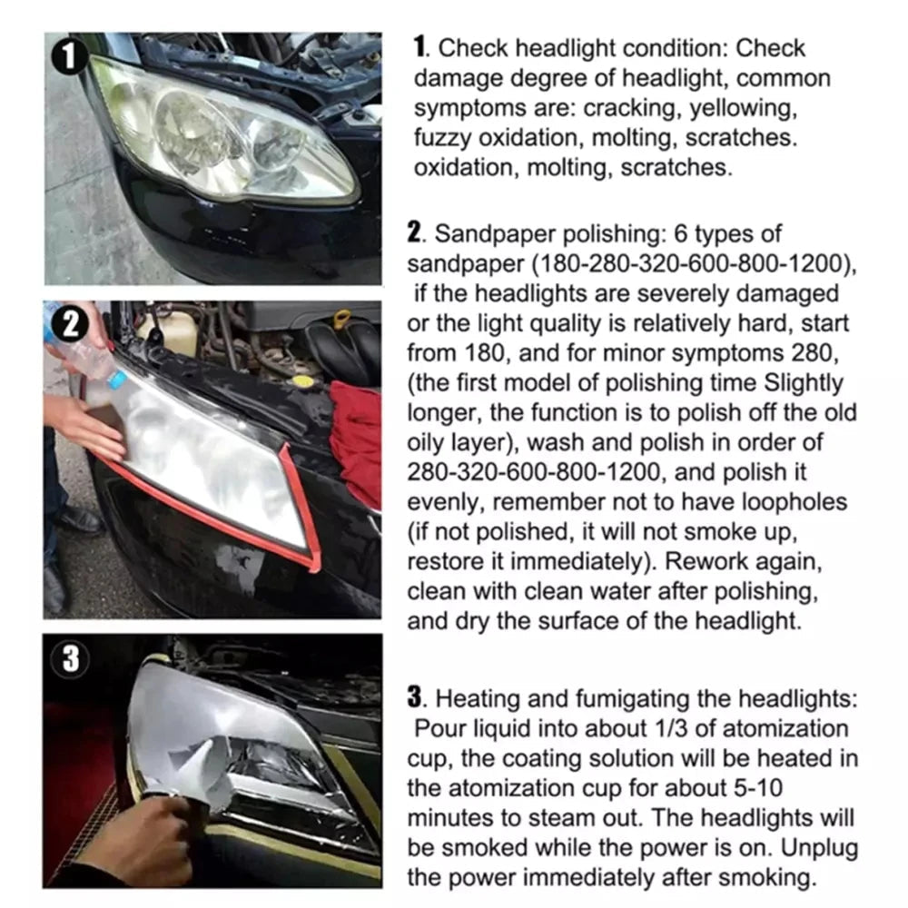 Automotive Headlight Care Tool Car Headlight Polish Restoration Kit Headlight Restoration Set Car Headlight Restoration Liquid - ACCMAG