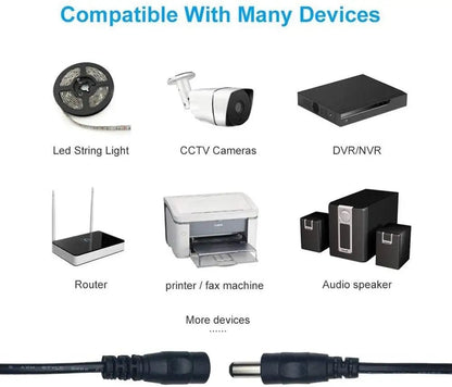 Power Adapter Extension Cable DC 12V 5.5x2.1mm – 1M, 2M, 3M, 5M, 10M - ACCMAG