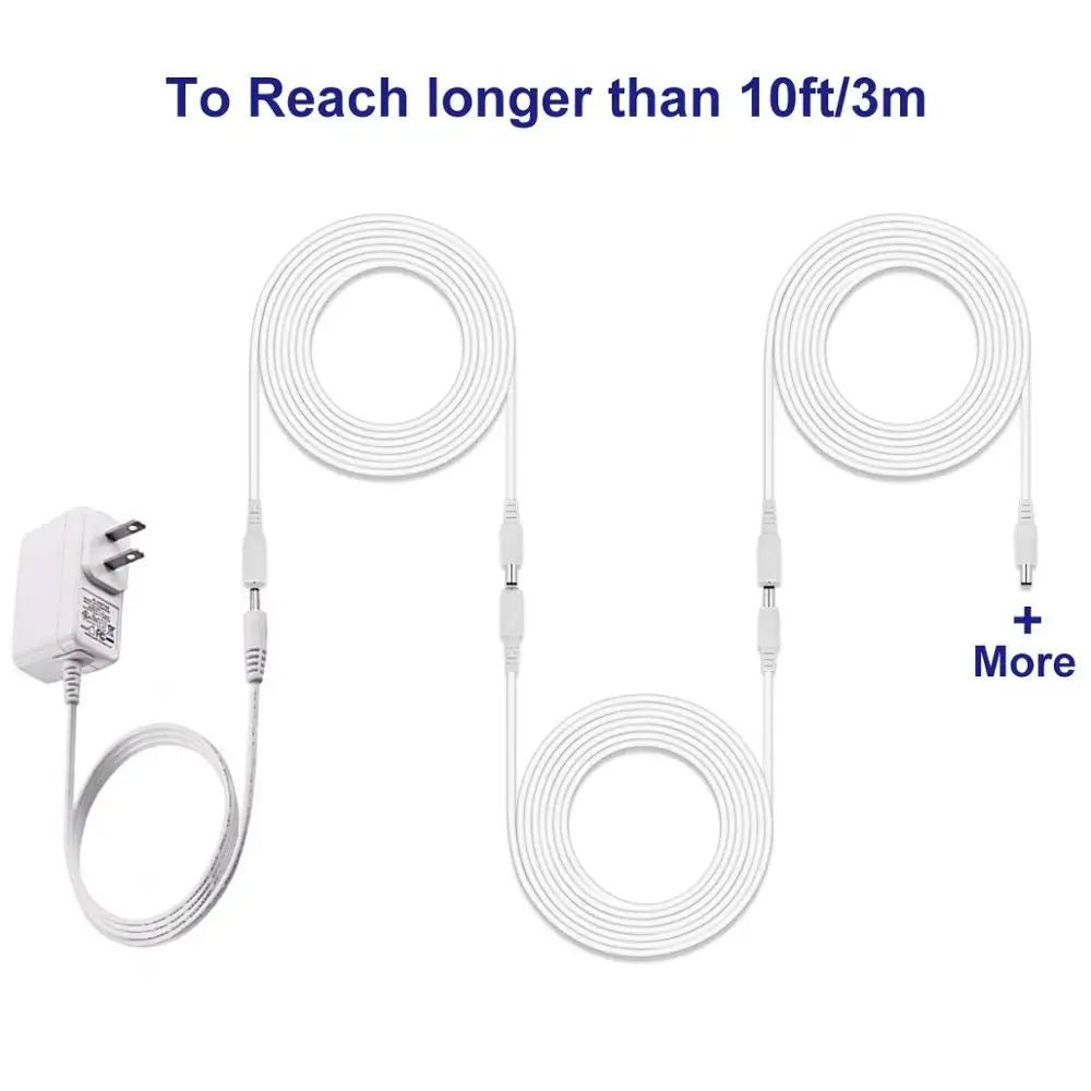 Power Adapter Extension Cable DC 12V 5.5x2.1mm – 1M, 2M, 3M, 5M, 10M - ACCMAG