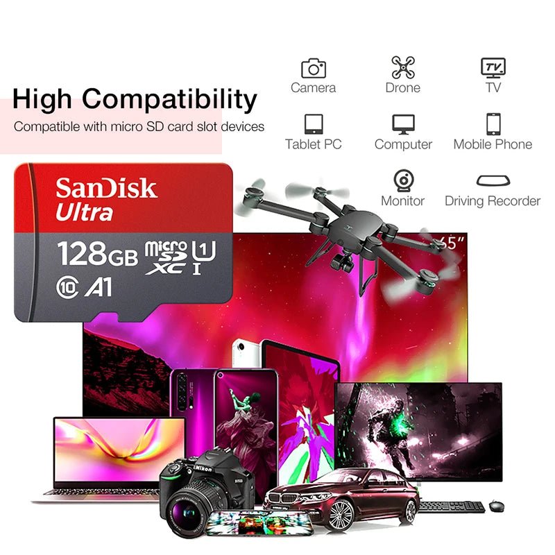 Ultra Micro tf SD 128GB 32GB 64GB 256GB Micro tf SD Card SD/TF Flash Card Memory Card 32 64 128 gb miniSD for Phone - ACCMAG