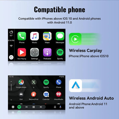 Wireless CarPlay Android Auto Wireless Adapter Smart Mini Box Plug And Play WiFi Fast Connect Universal - ACCMAG