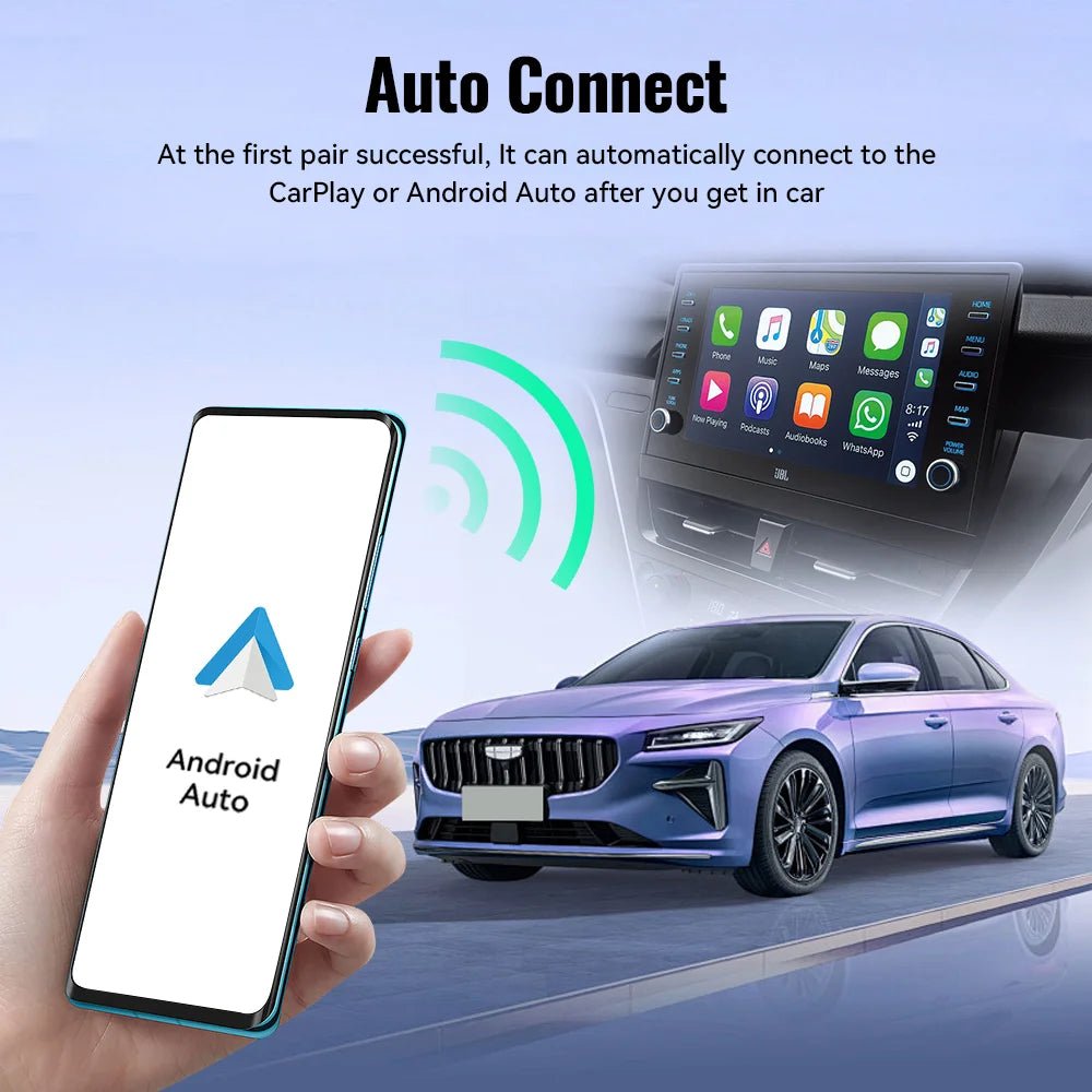Wireless CarPlay Android Auto Wireless Adapter Smart Mini Box Plug And Play WiFi Fast Connect Universal - ACCMAG