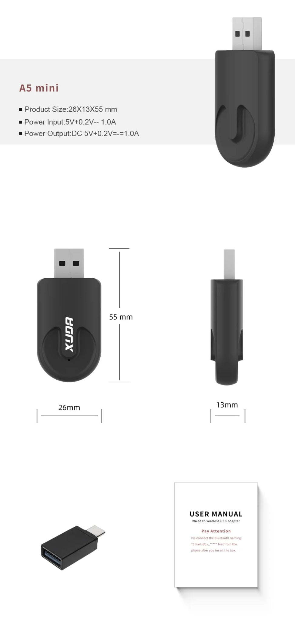 Wireless CarPlay Android Auto Wireless Adapter Smart Mini Box Plug And Play WiFi Fast Connect Universal - ACCMAG