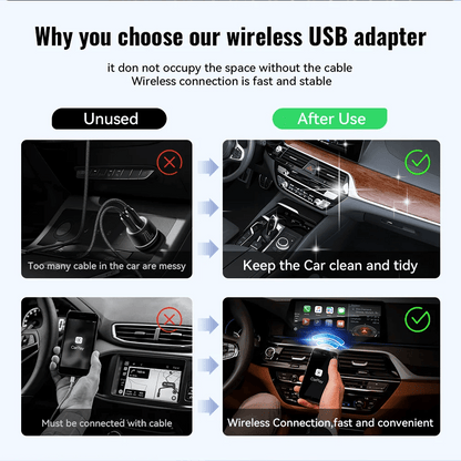 Wireless CarPlay Android Auto Wireless Adapter Smart Mini Box Plug And Play WiFi Fast Connect Universal - ACCMAG